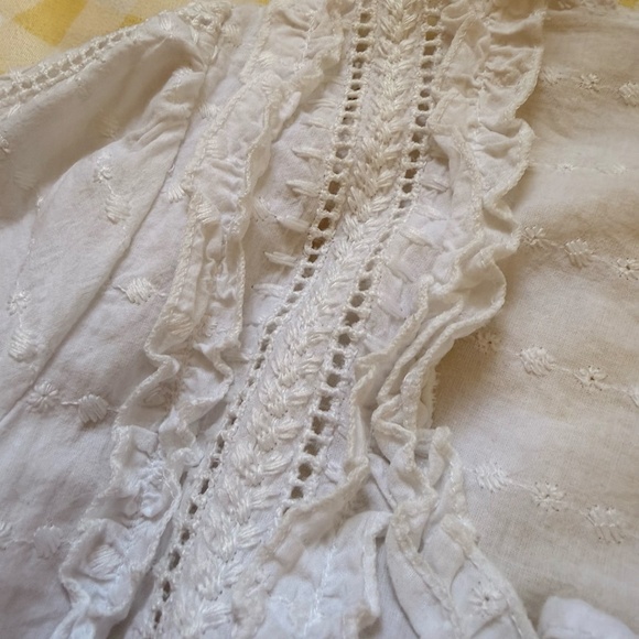 VINTAGE EMBROIDERED COTTON TOP UK 8 - 100% Cotton - Picture 11 of 16